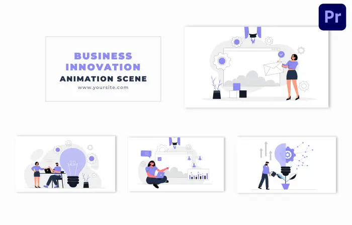 Corporate Business Innovation Flat Vector Animation Scene